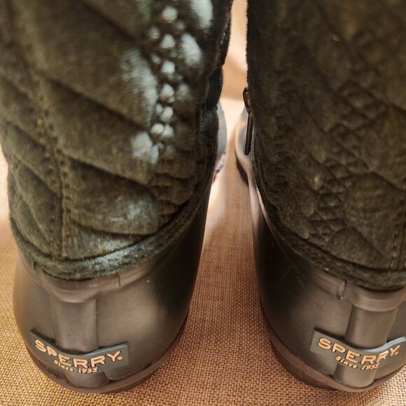 Sperry Saltwater Quilted Duck Boots Green Women's Size 7.5 Original Price $130 - Picture 16 of 16